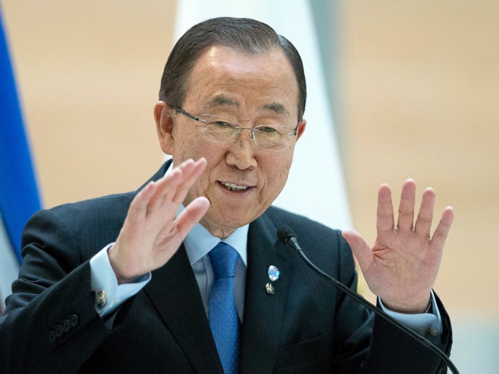 United Nations Secretary-General Ban Ki-moon speaks to University of Calgary students on International Youth Day in Calgary, Alberta, Aug. 12, 2016.