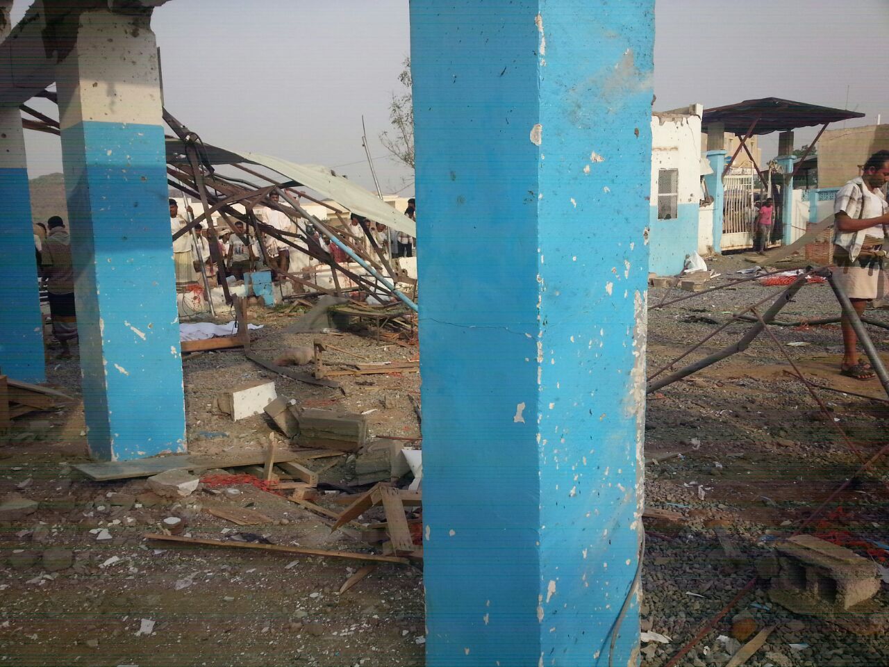 Abs hospital, in Hajjah governorate, northwestern Yemen, was hit by an airstrike, killing 19 people and injuring at least 24.